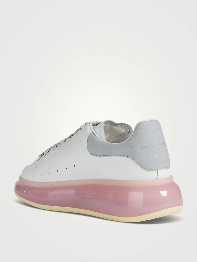 Oversized Leather Sneakers With Clear Sole