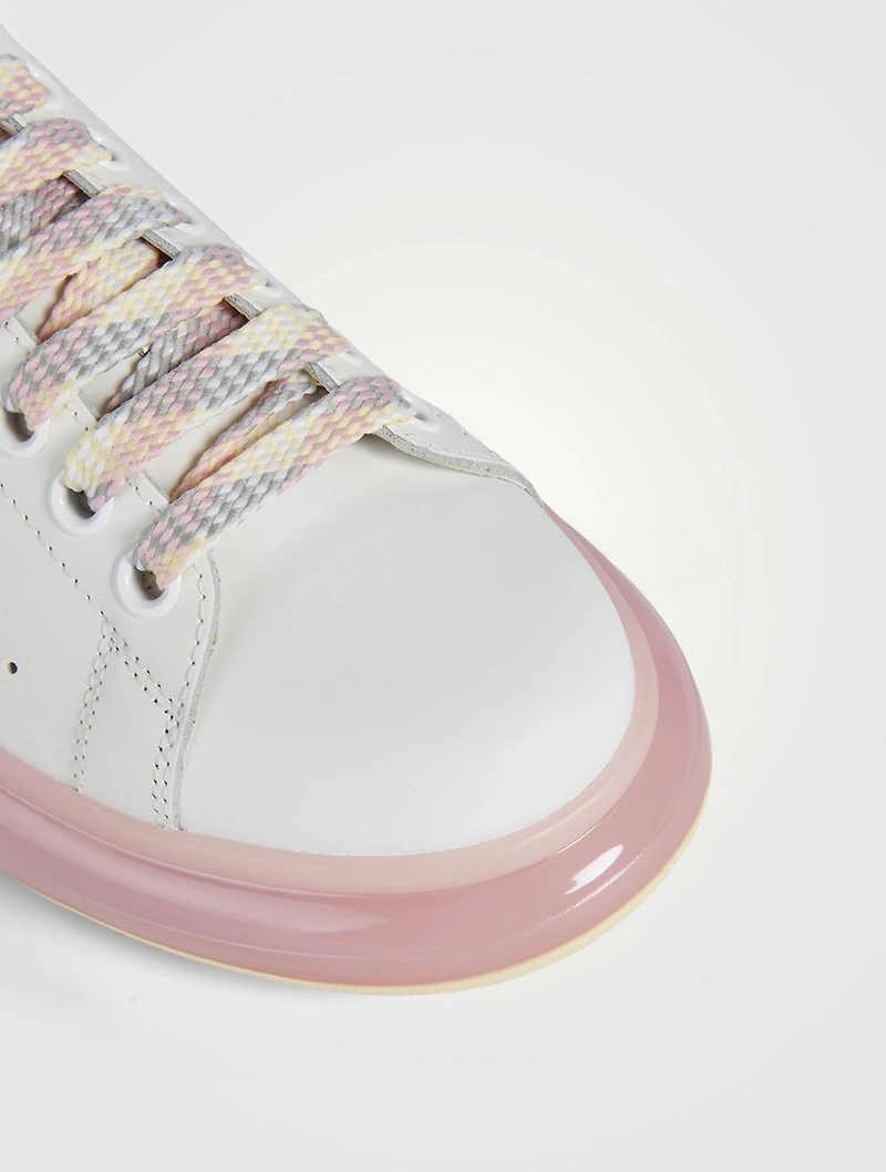 Oversized Leather Sneakers With Clear Sole