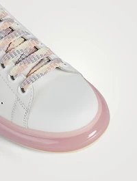 Oversized Leather Sneakers With Clear Sole