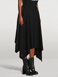 Asymmetric Suiting Midi Skirt