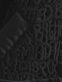 Message Embroidered Lace Bomber Jacket