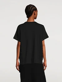 Cotton T-Shirt With Embroidered Sides