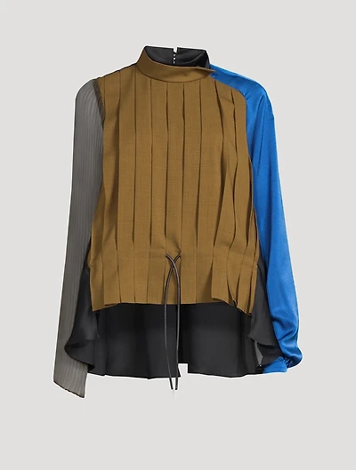 Wool And Satin Suiting Shirt