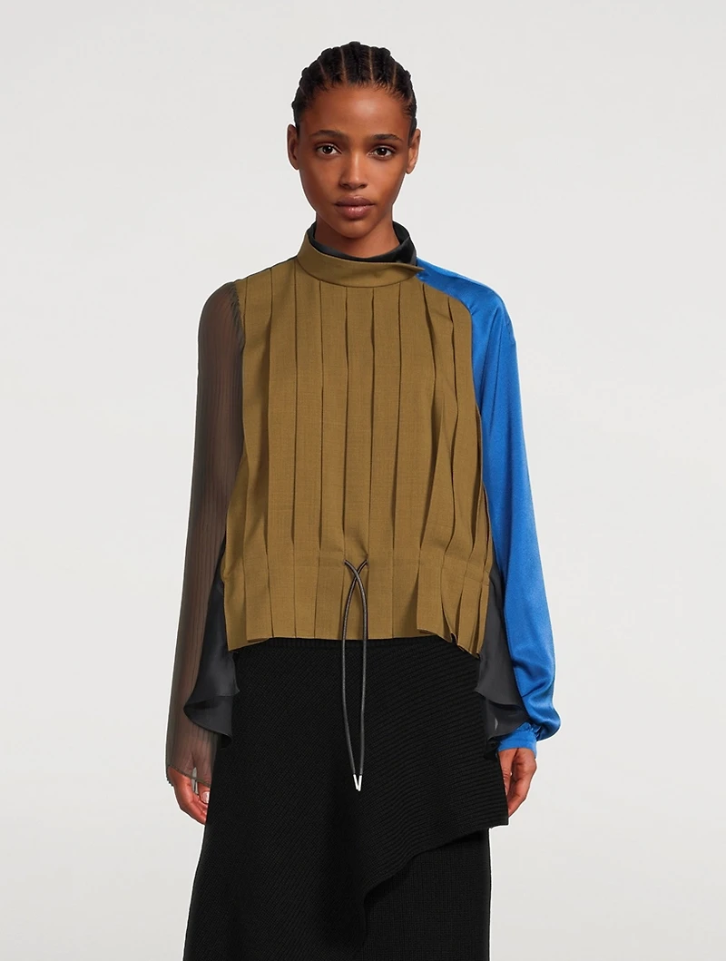 Wool And Satin Suiting Shirt