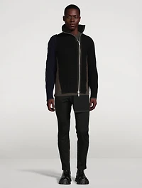 Zip-Front Knit Cardigan