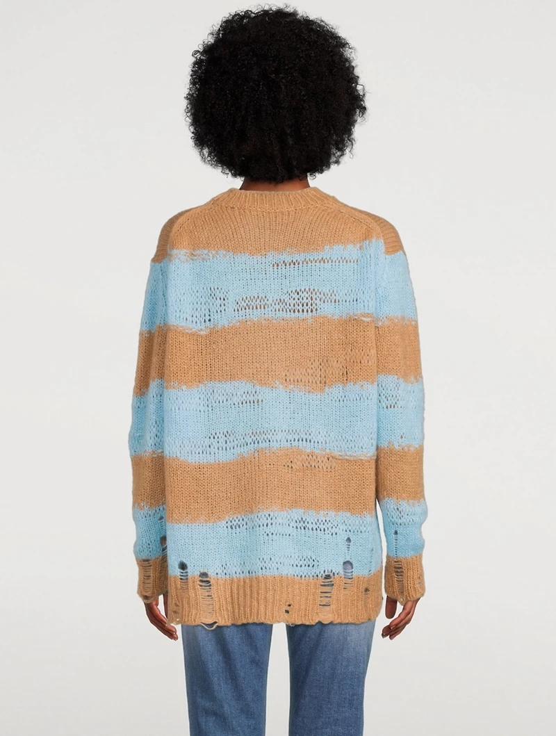Distressed Striped Sweater