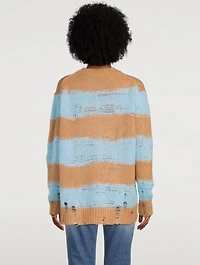 Distressed Striped Sweater