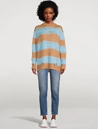 Distressed Striped Sweater