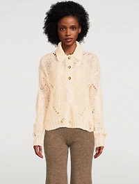 Cable-Knit Polo Sweater