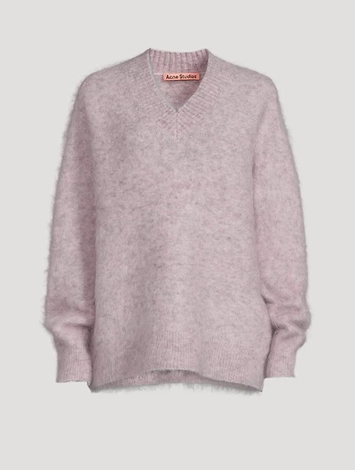 Mohair-Blend V-Neck Sweater