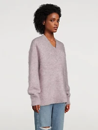 Mohair-Blend V-Neck Sweater