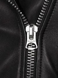 Cropped Leather Biker Jacket