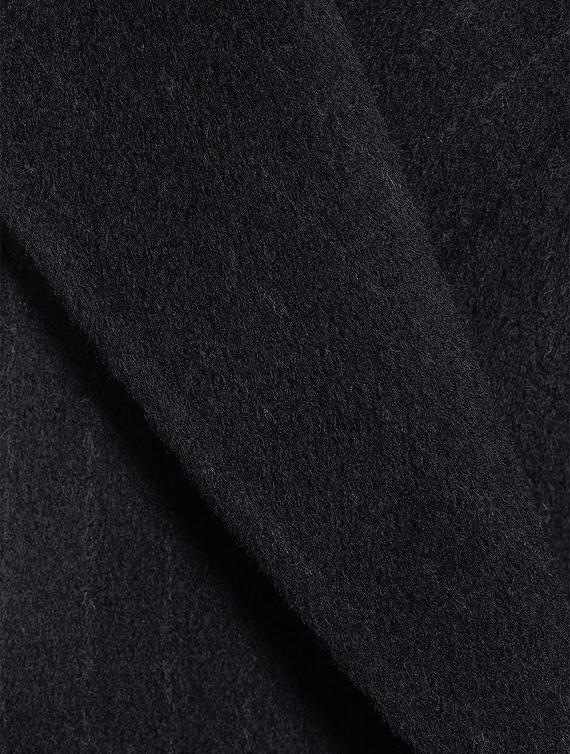Wool Double-Breasted Coat Pinstripe Print