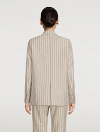 Double-Breasted Blazer Stripe Print