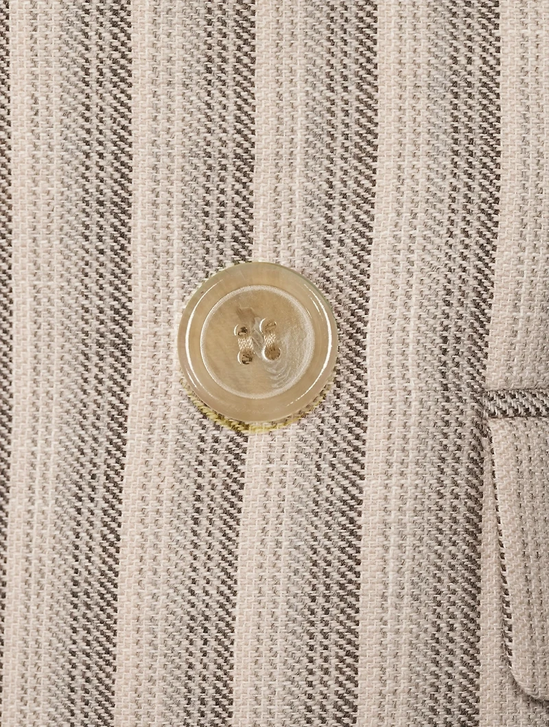 Double-Breasted Blazer Stripe Print