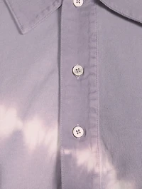 Long-Sleeve Polo Shirt Tie-Dye Print