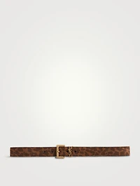 Suede Monogram Belt Leopard Print