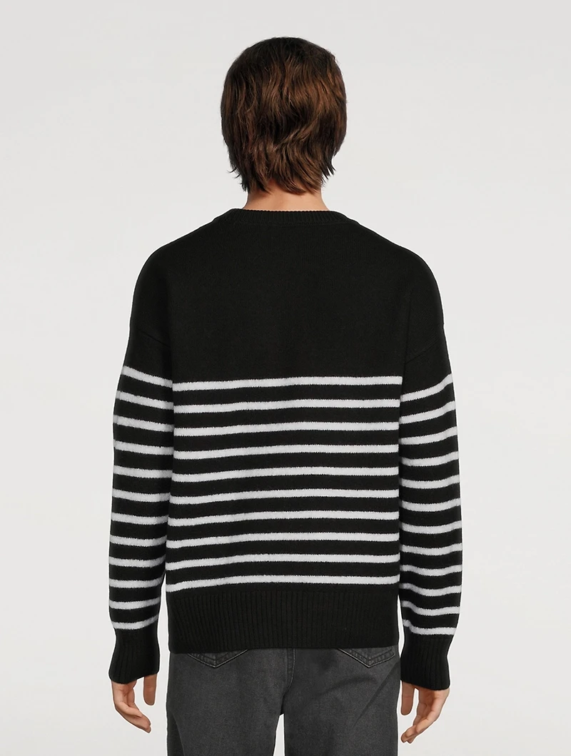 Ami De Coeur Wool Sweater Striped Print