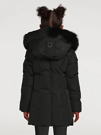 Kids Leelee-SH Down Coat With Signature Shearling Collar