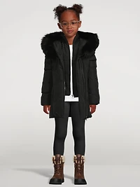 Kids Leelee-SH Down Coat With Signature Shearling Collar