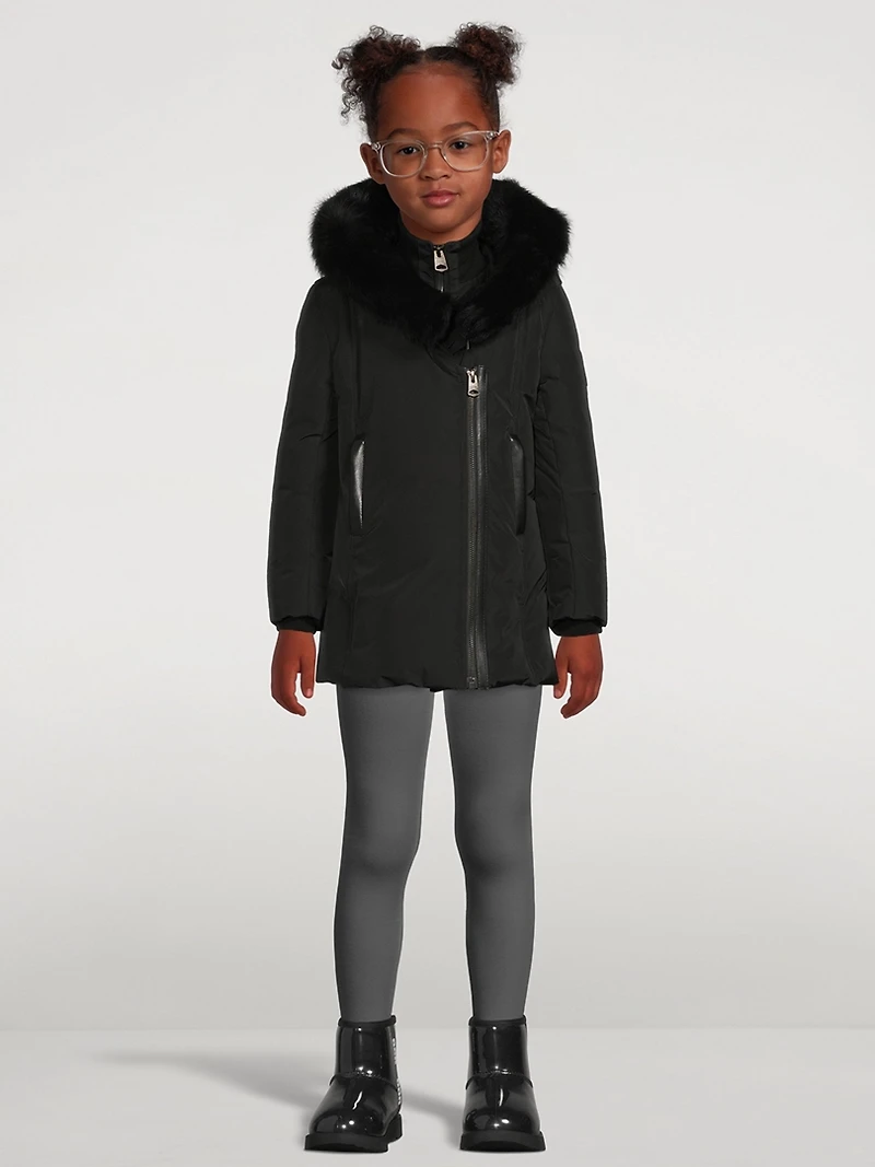 Kids Leelee-TSH Down Coat With Signature Shearling Collar