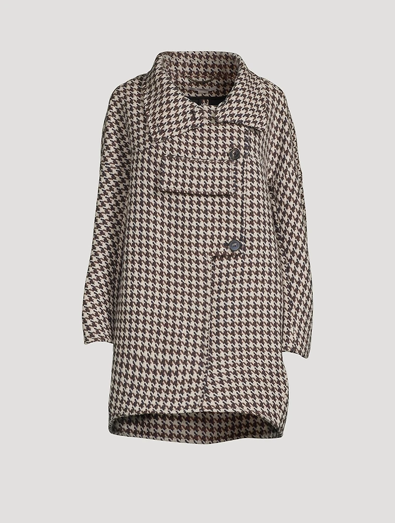 Veda Wool Coat Houndstooth Print