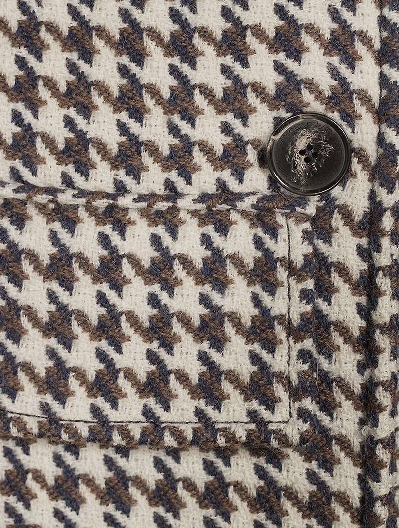 Veda Wool Coat Houndstooth Print