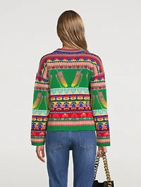 Keep Touch Intarsia Virgin Wool Sweater