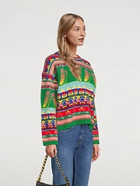 Keep Touch Intarsia Virgin Wool Sweater