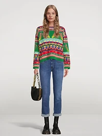 Keep Touch Intarsia Virgin Wool Sweater