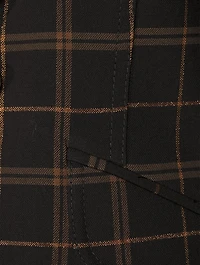 Pouf-Sleeve Blazer Check Print
