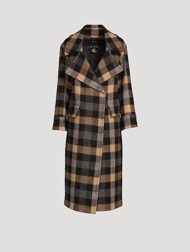 Blanket Coat Check Print