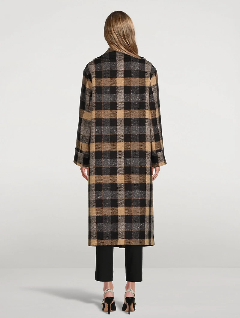 Blanket Coat Check Print