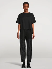 Cotton-Blend Belted Track Pants