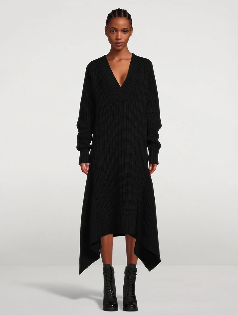 Wool Knit Midi Dress