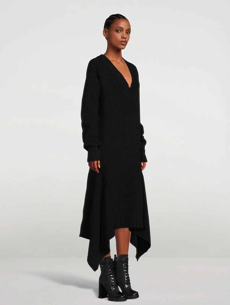 Wool Knit Midi Dress