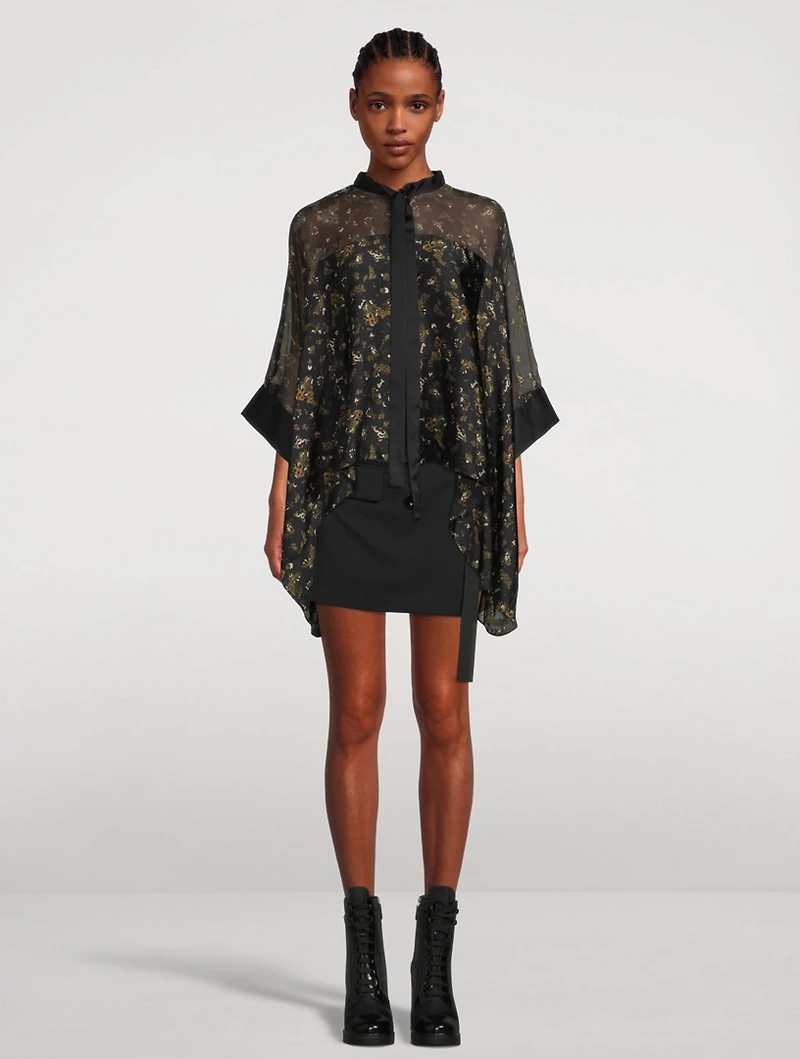 Tie-Neck Blouse Floral Print