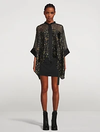 Tie-Neck Blouse Floral Print