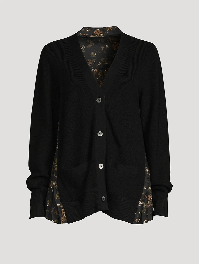 Cotton Cardigan With Pleated Back