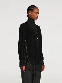 Cotton Cardigan With Pleated Back