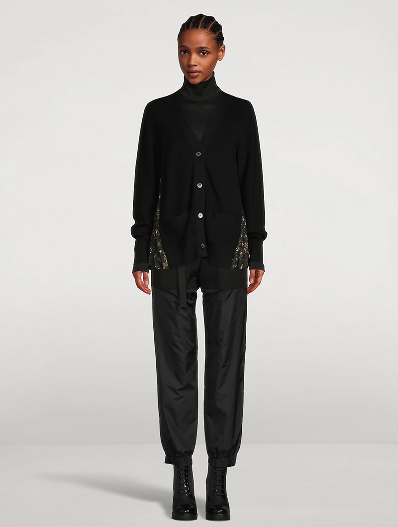 Cotton Cardigan With Pleated Back