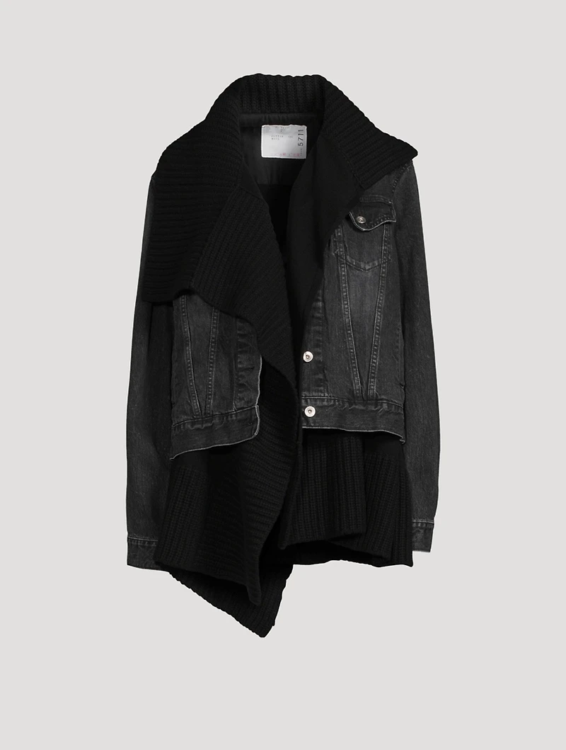 Denim Knit Blouson Jacket