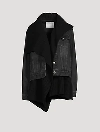 Denim Knit Blouson Jacket