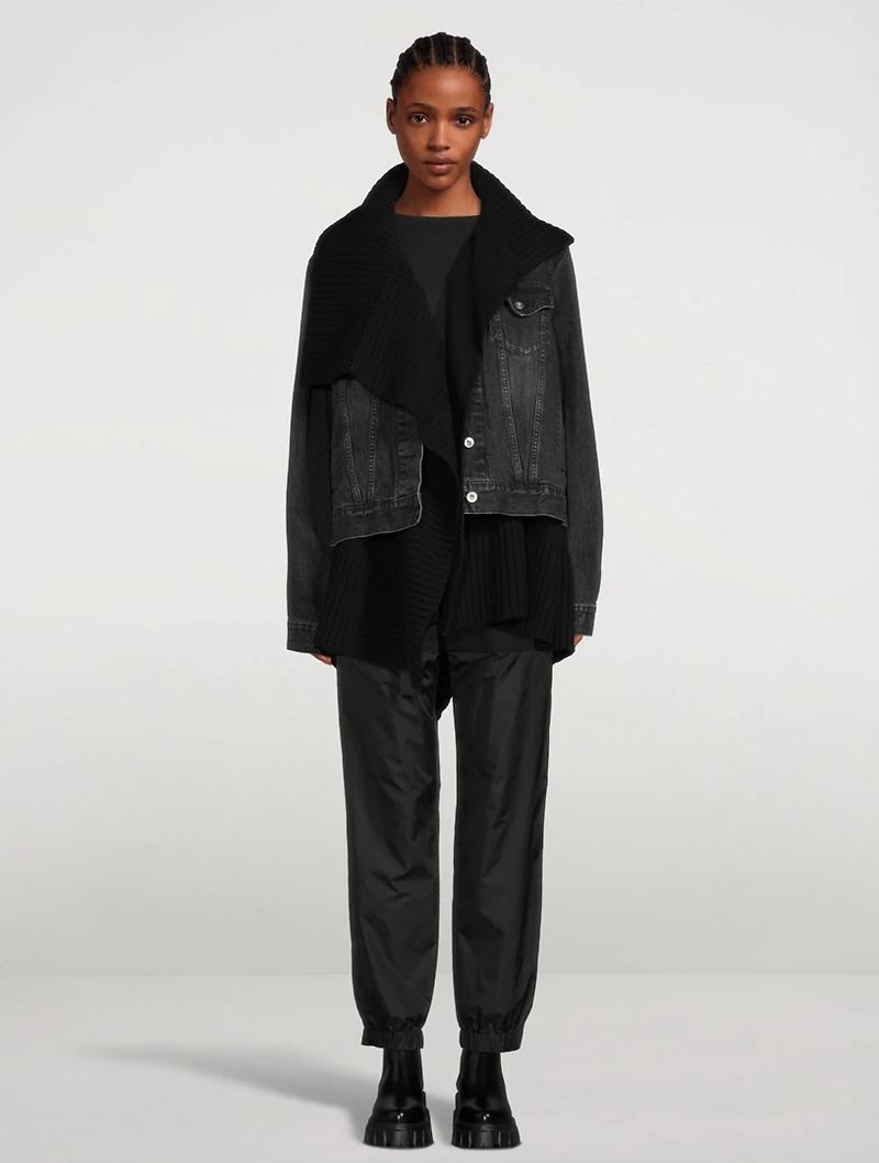 Denim Knit Blouson Jacket