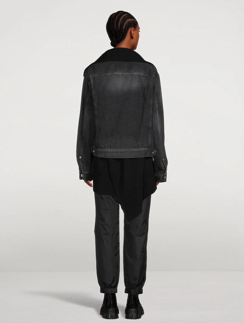Denim Knit Blouson Jacket