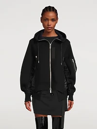 Nylon Twill Mix Hoodie