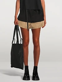 Cotton-Blend Belted Track Shorts