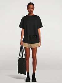 Cotton-Blend Belted Track Shorts