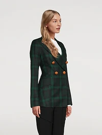 Wedding Double-Breasted Blazer Plaid