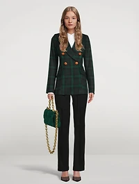 Wedding Double-Breasted Blazer Plaid